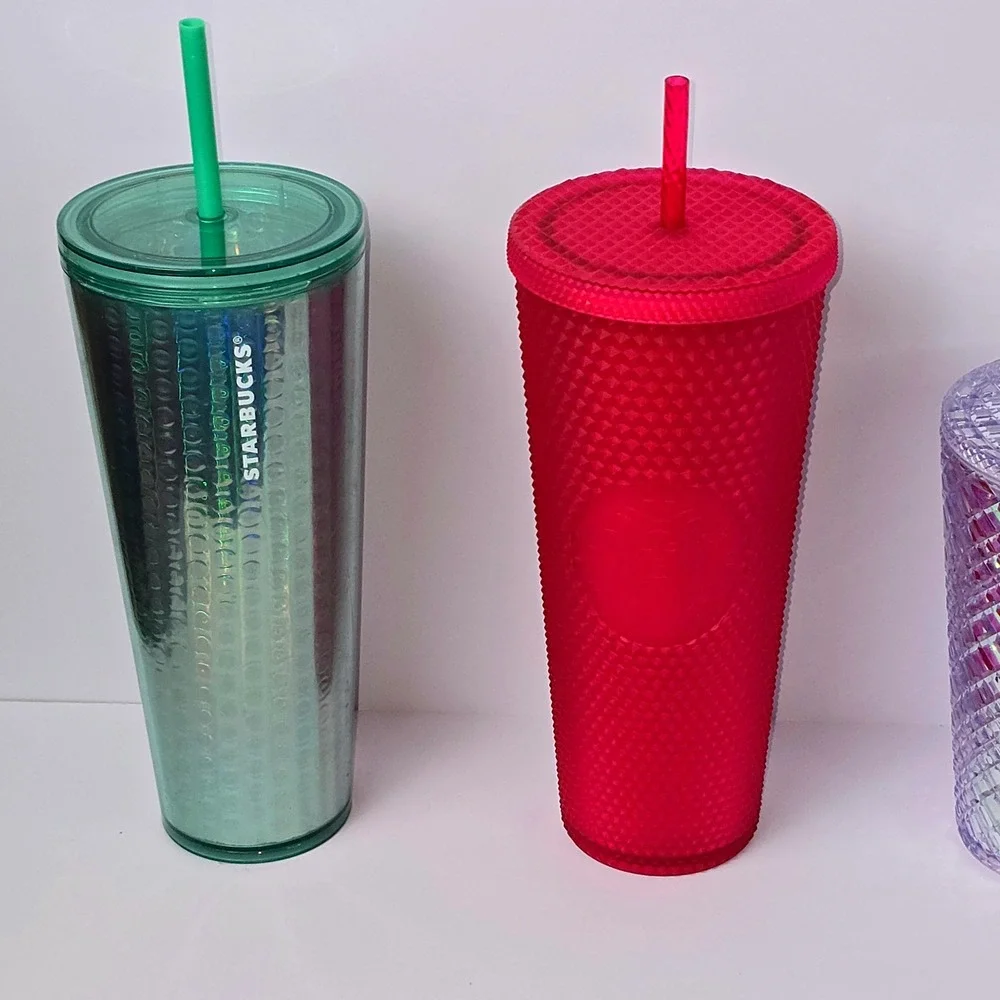 Starbucks Tumblers Reusable Cups Diamond Studded Venti Cold Cups With Straws Lot